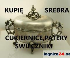KUPIĘ SREBRNE CUKIERNICE,PATERY,ŚWIECZNIKI,BIŻUTERIĘ TELEFON 694972047