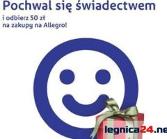 pochwal się świadectwem i zgarnij bon do allegro