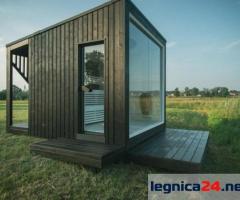 Sauna ogrodowa z oknem panoramicznym, sauny ogrodowe